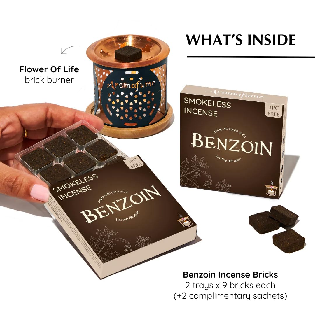Amazon.co.jp: Aromafume Benzoin お香レンガ&フラワーオブライフ